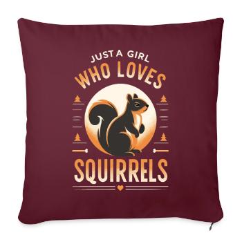 Écureuil Animal Rongeur - Housse de coussin décorative 45 x 45 cm - bordeaux - Devant