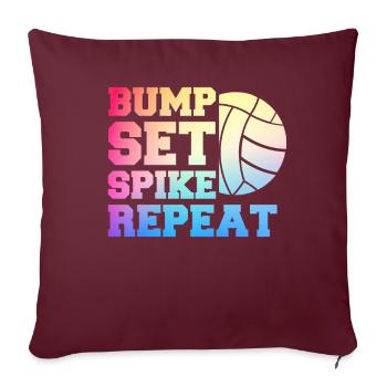 Joueur de volley-ball Volley-ball de plage Joueur de volley-ball S - Housse de coussin décorative 45 x 45 cm - bordeaux - Devant