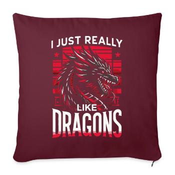 Dragon Mystique Dragon Fantaisie - Housse de coussin décorative 45 x 45 cm - bordeaux - Devant