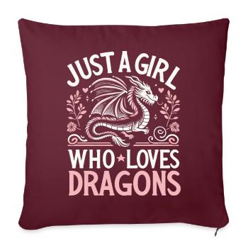 Dragon Mystique Dragon Fantaisie - Housse de coussin décorative 45 x 45 cm - bordeaux - Devant