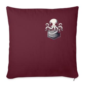 Poulpe Pieuvre Pieuvre Seiche Animal - Housse de coussin décorative 45 x 45 cm - bordeaux - Devant