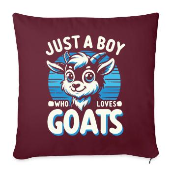 Ziege Ziegen Tier Goat - Sofakissenbezug 45 x 45 cm - Burgunderrot - Vorne