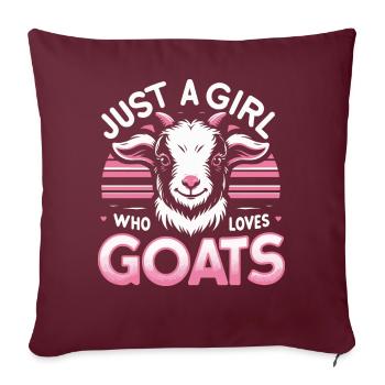Ziege Ziegen Tier Goat - Sofakissenbezug 45 x 45 cm - Burgunderrot - Vorne