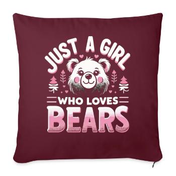 Ours, Grizzly, Ours brun, Ours - Housse de coussin décorative 45 x 45 cm - bordeaux - Devant