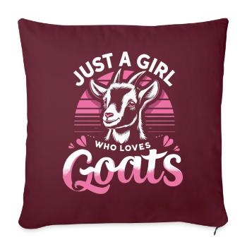 Ziege Ziegen Tier Goat - Sofakissenbezug 45 x 45 cm - Burgunderrot - Vorne