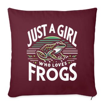 Frosch Kröte - Sofakissenbezug 45 x 45 cm - Burgunderrot - Vorne