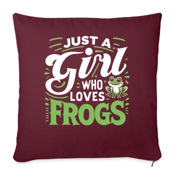 Frosch Kröte - Sofakissenbezug 45 x 45 cm - Burgunderrot - Vorne