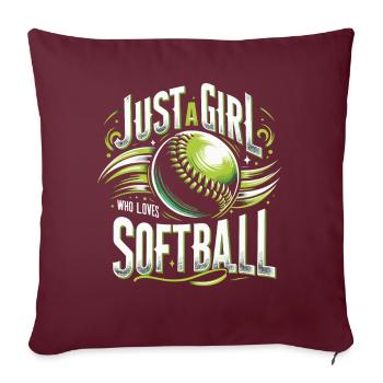 Softball Sports Joueurs de softball - Housse de coussin décorative 45 x 45 cm - bordeaux - Devant