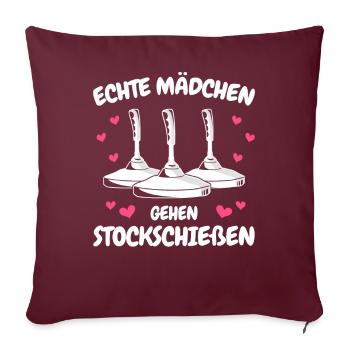 Curling Curling Curling Curling - Housse de coussin décorative 45 x 45 cm - bordeaux - Devant