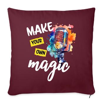 Fabriquez votre propre Microphone magique Chanteur chantant - Housse de coussin décorative 45 x 45 cm - bordeaux - Devant