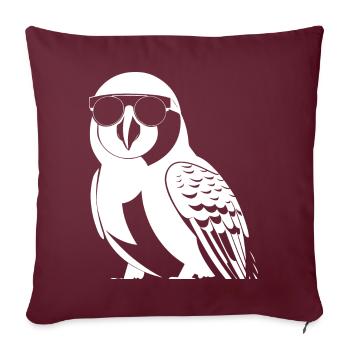Drôle d’oiseau portant des lunettes de soleil Cool Bourke’s Parak - Housse de coussin décorative 45 x 45 cm - bordeaux - Devant