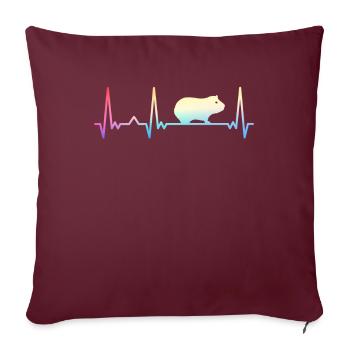 Cochon d’Inde à poil long chiens à crête à poil long - Housse de coussin décorative 45 x 45 cm - bordeaux - Devant