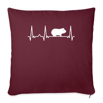 Cochon d’Inde à poil long chiens à crête à poil long - Housse de coussin décorative 45 x 45 cm - bordeaux - Devant