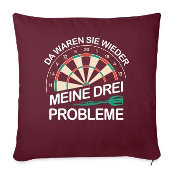 Fléchettes Fléchettes Joueur de fléchettes Fléchettes Sport - Housse de coussin décorative 45 x 45 cm - bordeaux - Devant