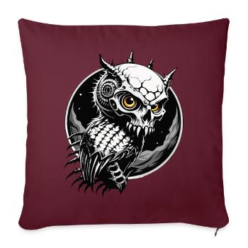 Owl Skull // Totenkopf Eule // Nachteule FS0022 - Sofakissenbezug 45 x 45 cm - Burgunderrot - Vorne