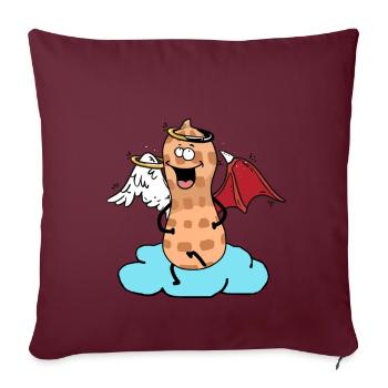 Céleste cacahuète ange petit diable nuage noix - Housse de coussin décorative 45 x 45 cm - bordeaux - Devant