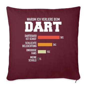 Fléchettes Fléchettes Joueur de fléchettes Fléchettes Sport - Housse de coussin décorative 45 x 45 cm - bordeaux - Devant