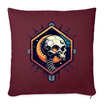 Star Skull // Totenkopf Space // Universe FS0020 - Sofakissenbezug 45 x 45 cm - Burgunderrot - Vorne