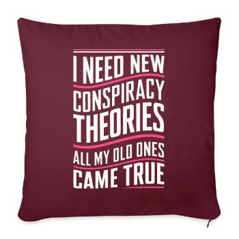 Théoricien du complot théorie du complot - Housse de coussin décorative 45 x 45 cm - bordeaux - Devant