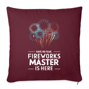 Pyrotechnicien Pyrotechnie des feux d’artifice - Housse de coussin décorative 45 x 45 cm - bordeaux - Devant
