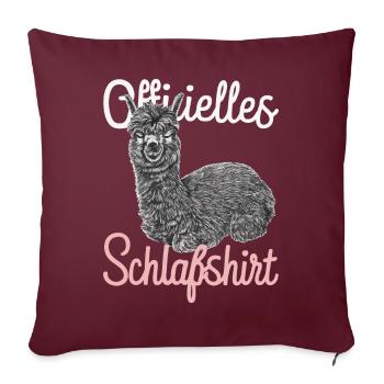 Alpaga Lama Alpagas Animal - Housse de coussin décorative 45 x 45 cm - bordeaux - Devant