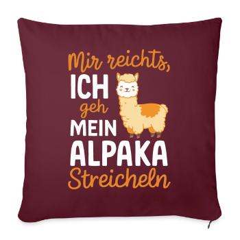Alpaga Lama Alpagas Animal - Housse de coussin décorative 45 x 45 cm - bordeaux - Devant