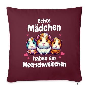 Cochon d’Inde à poil long chiens à crête à poil long - Housse de coussin décorative 45 x 45 cm - bordeaux - Devant