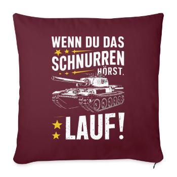 Panzer Kampfpanzer Panzerkampfwagen Panzerfahrer - Sofakissenbezug 45 x 45 cm - Burgunderrot - Vorne