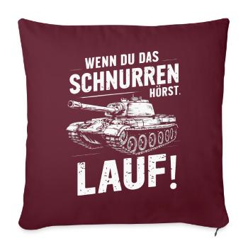 Panzer Kampfpanzer Panzerkampfwagen Panzerfahrer - Sofakissenbezug 45 x 45 cm - Burgunderrot - Vorne