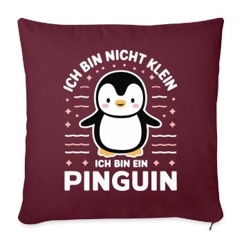 Pingouin, petits pingouins, manchot empereur - Housse de coussin décorative 45 x 45 cm - bordeaux - Devant