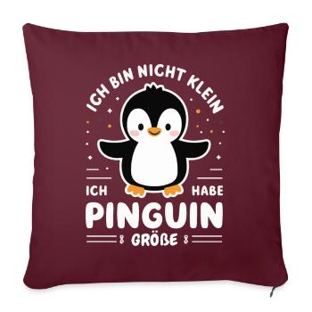 Pinguin Zwergpinguine Kaiserpinguin - Sofakissenbezug 45 x 45 cm - Burgunderrot - Vorne
