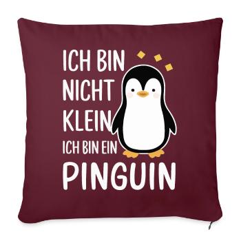 Pinguin Zwergpinguine Kaiserpinguin - Sofakissenbezug 45 x 45 cm - Burgunderrot - Vorne