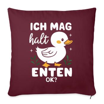 Canard colvert, canard, canard, canard sombre, oiseau - Housse de coussin décorative 45 x 45 cm - bordeaux - Devant
