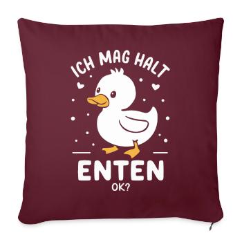 Canard colvert, canard, canard, canard sombre, oiseau - Housse de coussin décorative 45 x 45 cm - bordeaux - Devant