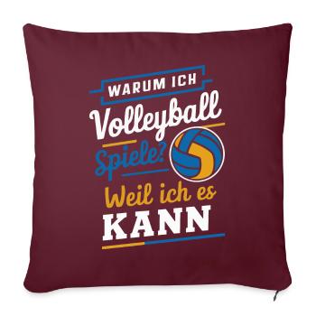 Volley-ball Volley-ball de plage Joueurs de volley-ball sportifs - Housse de coussin décorative 45 x 45 cm - bordeaux - Devant