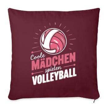 Volley-ball Volley-ball de plage Joueurs de volley-ball sportifs - Housse de coussin décorative 45 x 45 cm - bordeaux - Devant