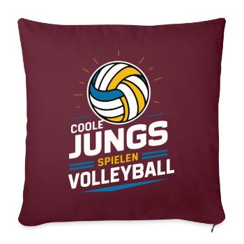 Volley-ball Volley-ball de plage Joueurs de volley-ball sportifs - Housse de coussin décorative 45 x 45 cm - bordeaux - Devant