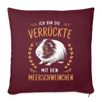 Cochon d’Inde à poil long chiens à crête à poil long - Housse de coussin décorative 45 x 45 cm - bordeaux - Devant