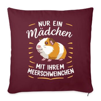Cochon d’Inde à poil long chiens à crête à poil long - Housse de coussin décorative 45 x 45 cm - bordeaux - Devant