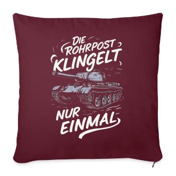 Panzer Kampfpanzer Panzerkampfwagen Panzerfahrer - Sofakissenbezug 45 x 45 cm - Burgunderrot - Vorne
