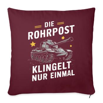 Panzer Kampfpanzer Panzerkampfwagen Panzerfahrer - Sofakissenbezug 45 x 45 cm - Burgunderrot - Vorne