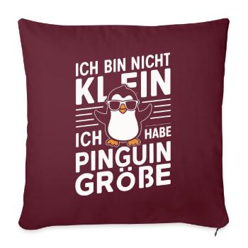 Pingouin, petits pingouins, manchot empereur - Housse de coussin décorative 45 x 45 cm - bordeaux - Devant