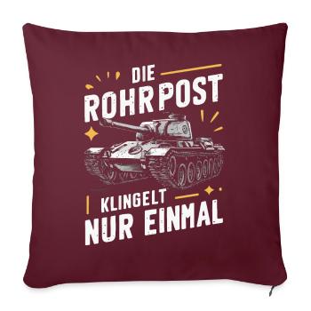 Panzer Kampfpanzer Panzerkampfwagen Panzerfahrer - Sofakissenbezug 45 x 45 cm - Burgunderrot - Vorne