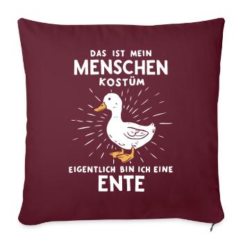 Canard colvert, canard oiseaux, canard, canard foncé, oiseau - Housse de coussin décorative 45 x 45 cm - bordeaux - Devant