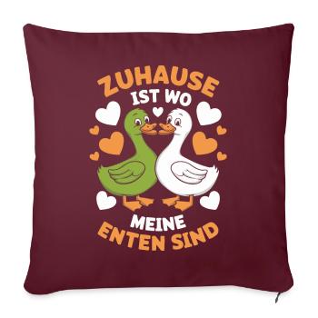 Canard colvert, canard oiseaux, canard, canard foncé, oiseau - Housse de coussin décorative 45 x 45 cm - bordeaux - Devant