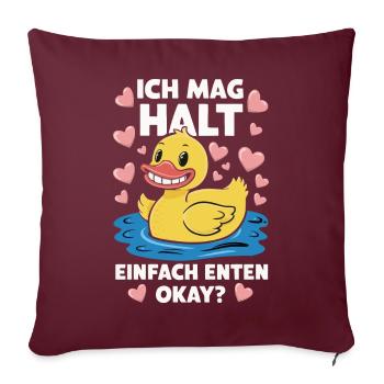 Canard colvert, canard oiseaux, canard, canard foncé, oiseau - Housse de coussin décorative 45 x 45 cm - bordeaux - Devant