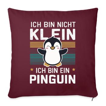 Pinguin Zwergpinguine Kaiserpinguin - Sofakissenbezug 45 x 45 cm - Burgunderrot - Vorne