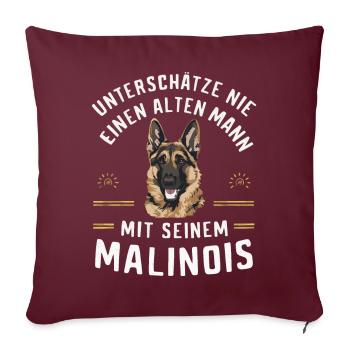 Chien de berger belge malinois Chiens - Housse de coussin décorative 45 x 45 cm - bordeaux - Devant