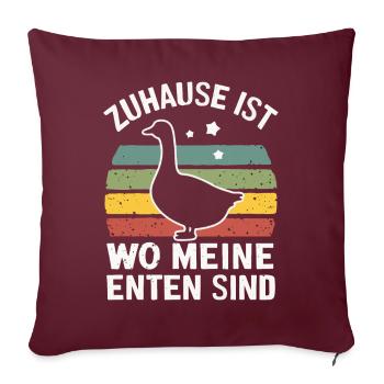 Canard colvert, canard oiseaux, canard, canard foncé, oiseau - Housse de coussin décorative 45 x 45 cm - bordeaux - Devant