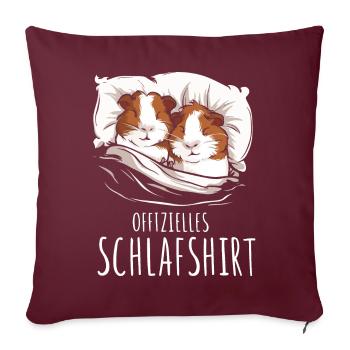Cochon d’Inde Shorthair Longhair Chiens à crête - Housse de coussin décorative 45 x 45 cm - bordeaux - Devant